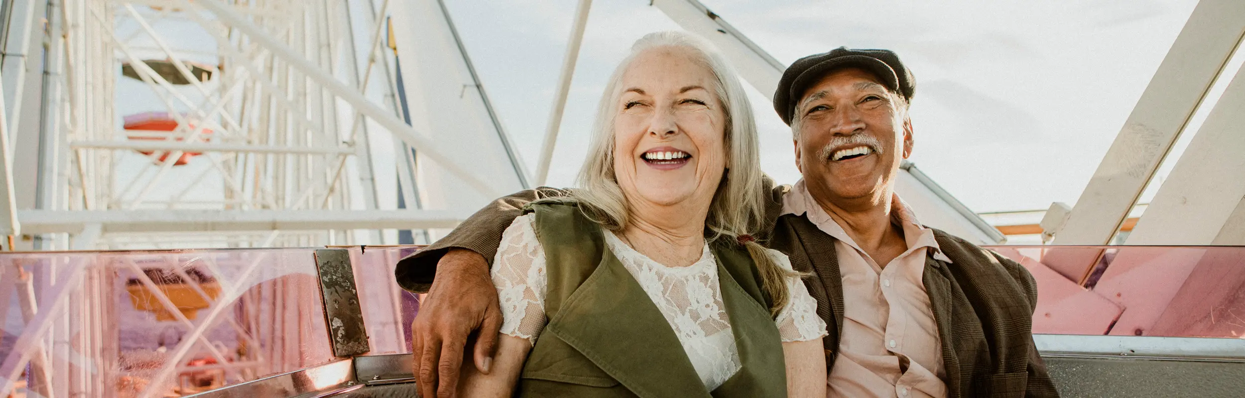 Elderly couple laughing